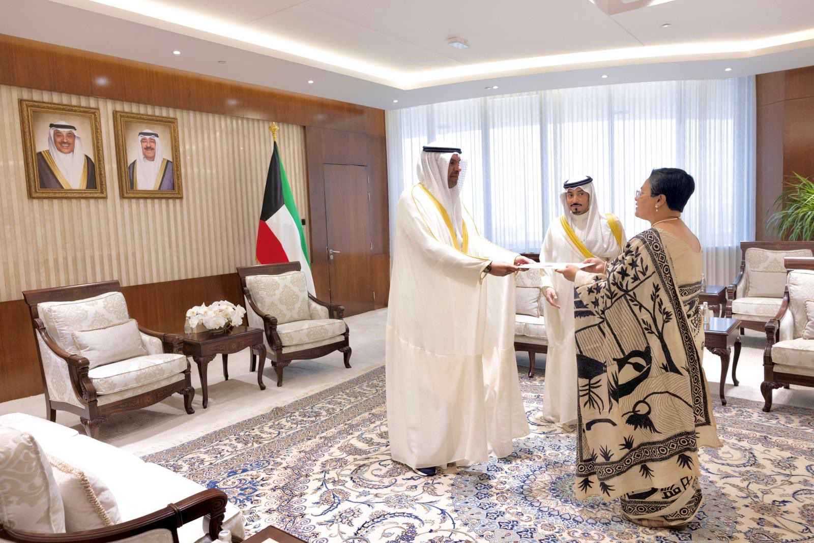 കുവൈറ്റിലെ പുതിയ ഇന്ത്യൻ അംബാസഡറുടെ യോഗ്യതാപത്രം വിദേശകാര്യ മന്ത്രി സ്വീകരിച്ചു