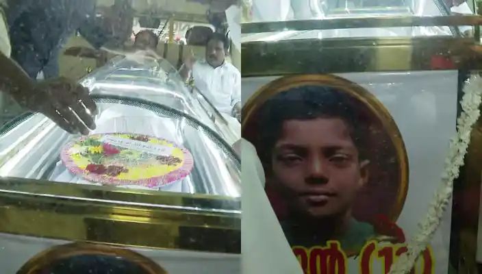 മിഥുന് വി‌ട നല്‍കാൻ നാ‌ട്, മൃതദേഹം ആശുപത്രിയില്‍ നിന്നും സ്കൂളിലേക്ക് കൊണ്ടുപോയി
