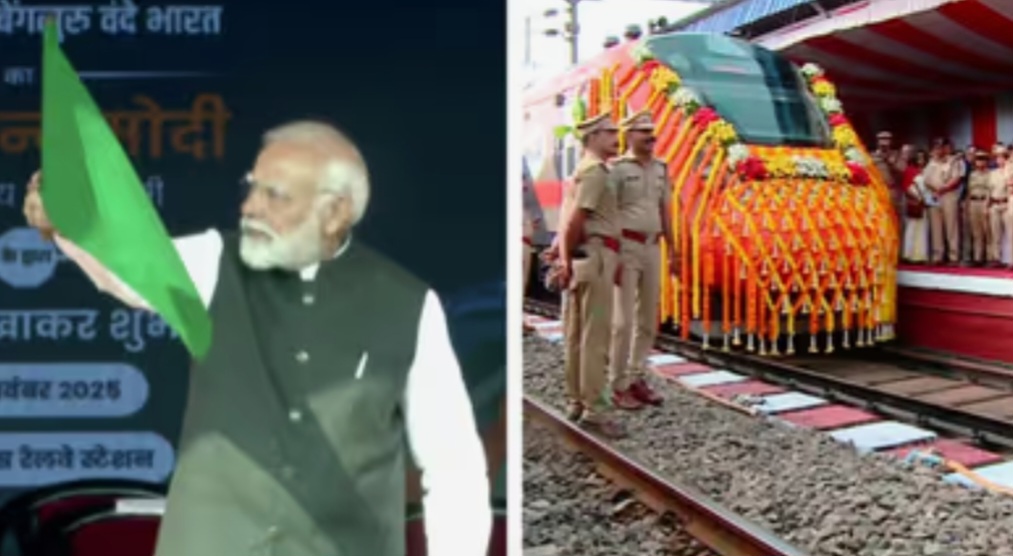 കേരളത്തിന് മൂന്നാം വന്ദേഭാരത്: പ്രധാനമന്ത്രി നരേന്ദ്രമോദി ഫ്ലാ​ഗ് ഓഫ് ചെയ്തു