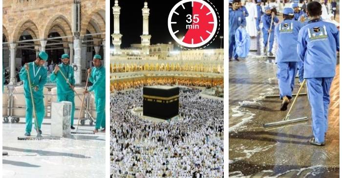 Masjid al-Haram Cleaned in Just 35 Minutes Without Disrupting Worshippers