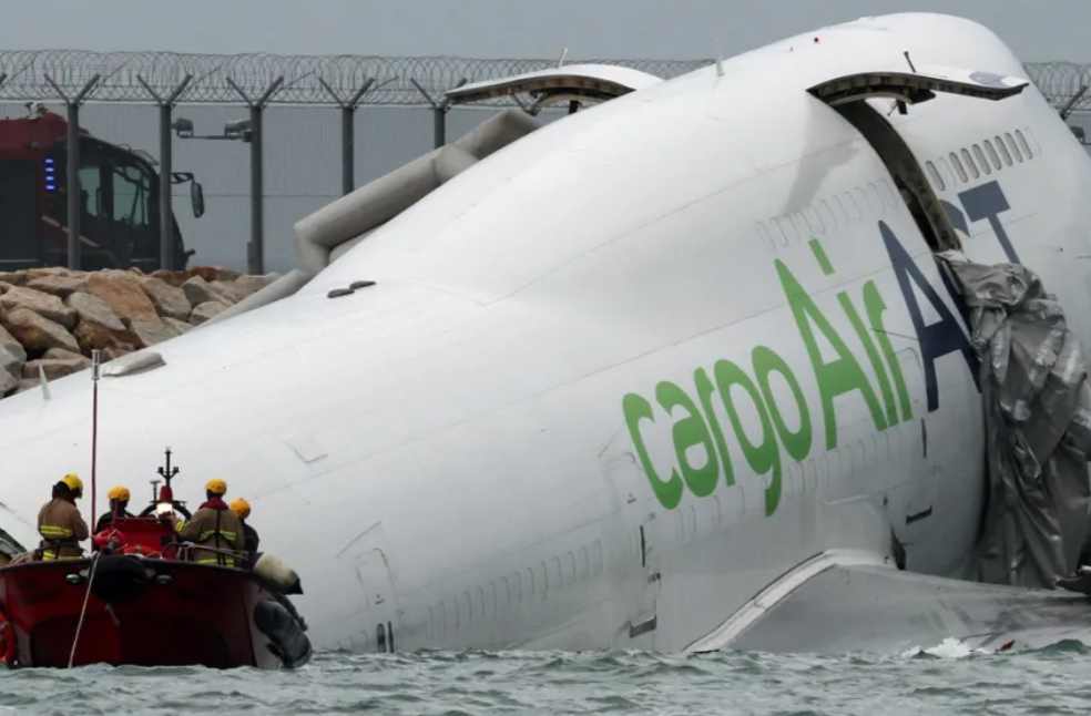 Two Killed as Emirates Cargo Plane Skids Off Hong Kong Runway Into Sea