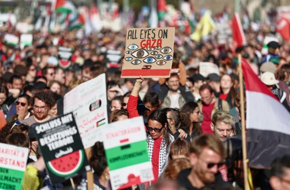 Global protests demand Gaza ceasefire and end to German-Israeli military ties