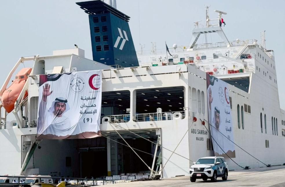 UAE dispatches ninth aid ship to Gaza with 7,000 tonnes of supplies
