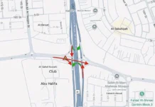 Two Lanes Closed for Roadwork on Abu Halifa-Fahd Al-Ahmad Route